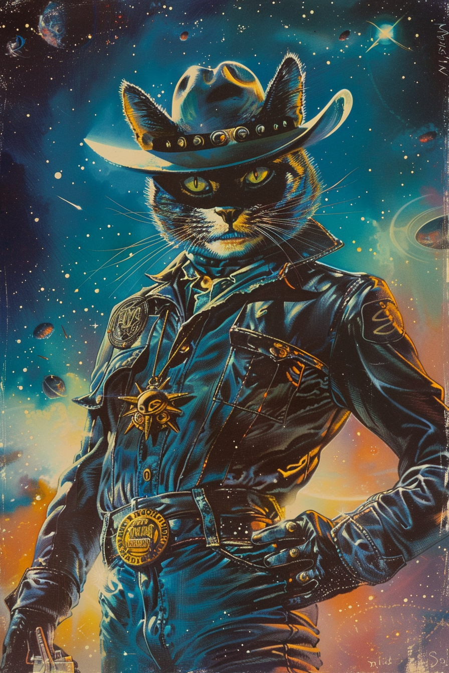 Angry Space Cat Cowboy Hero