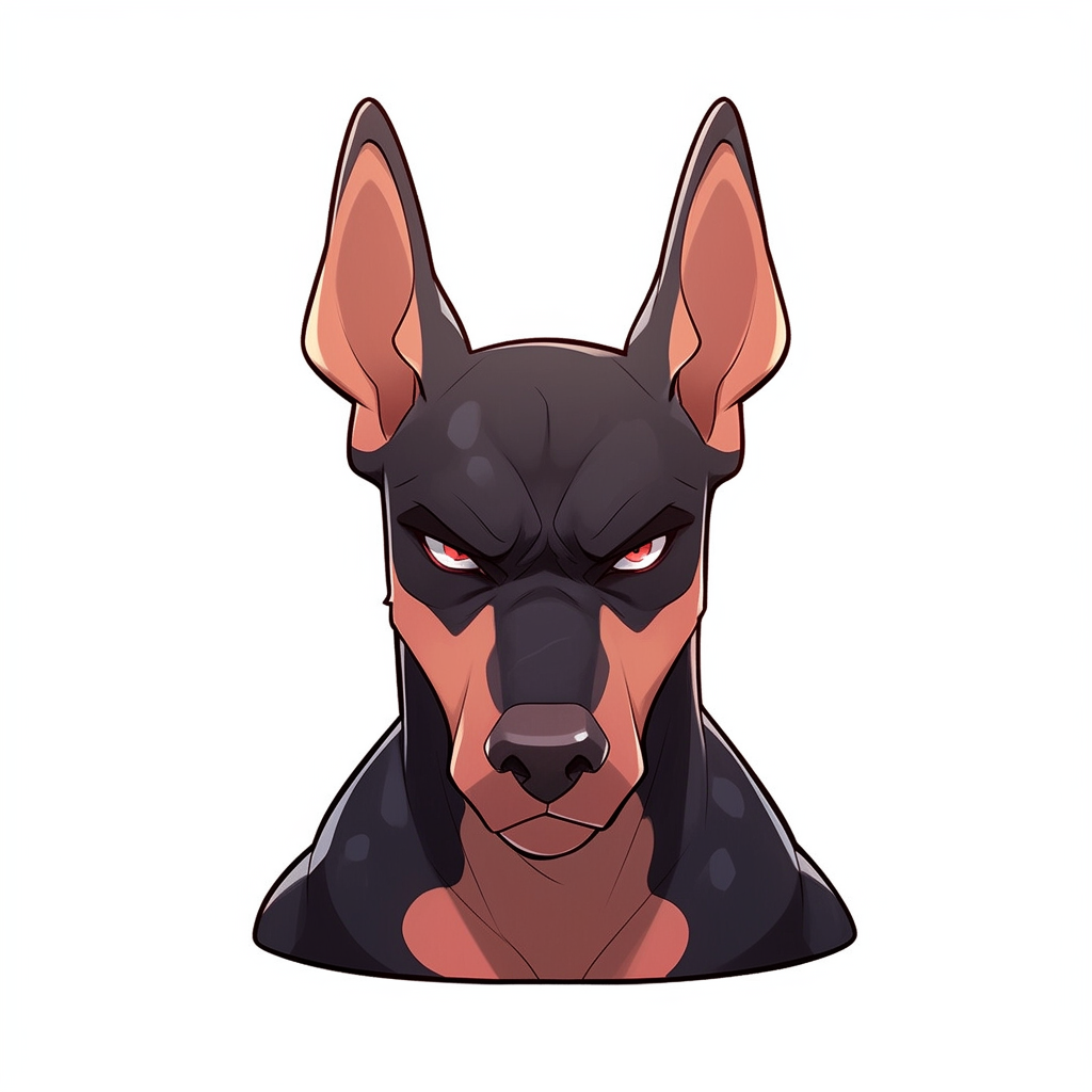 Angry tiny Doberman emoji