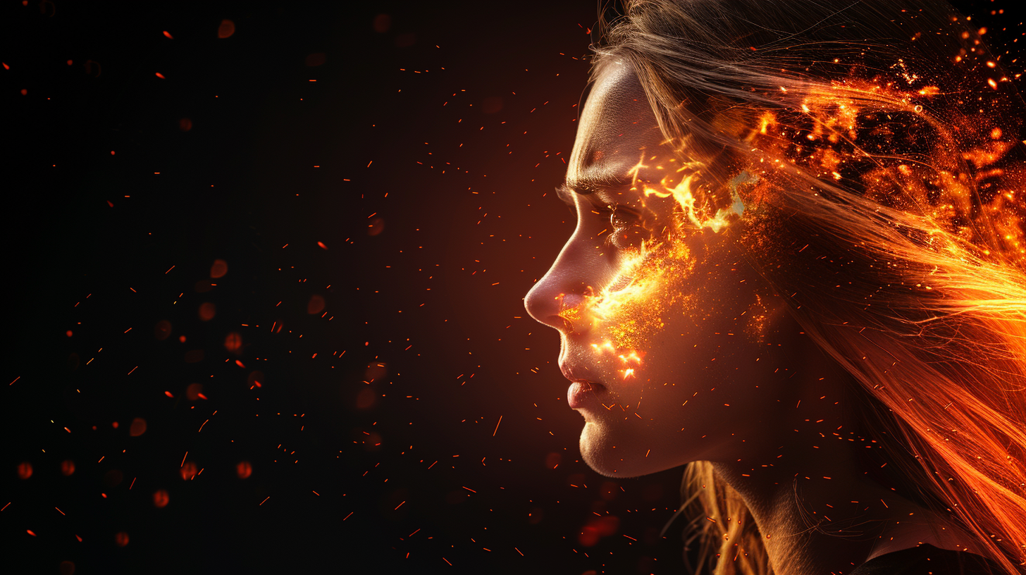 Woman Angry Fire Profile