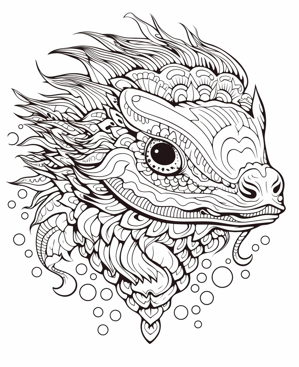 Axolotl Coloring Book Mandalas Illustration