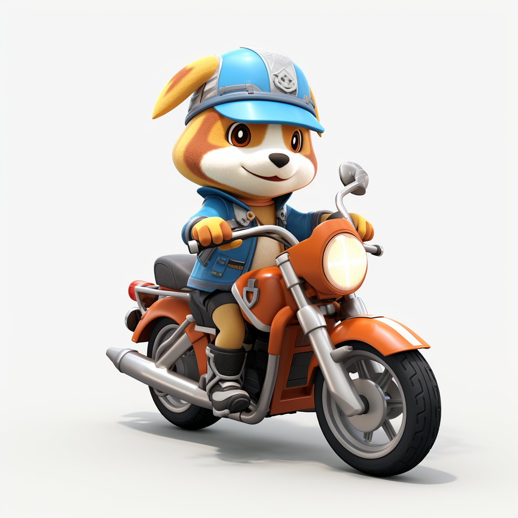 Animal Crossing character wearing motorcycle helmet