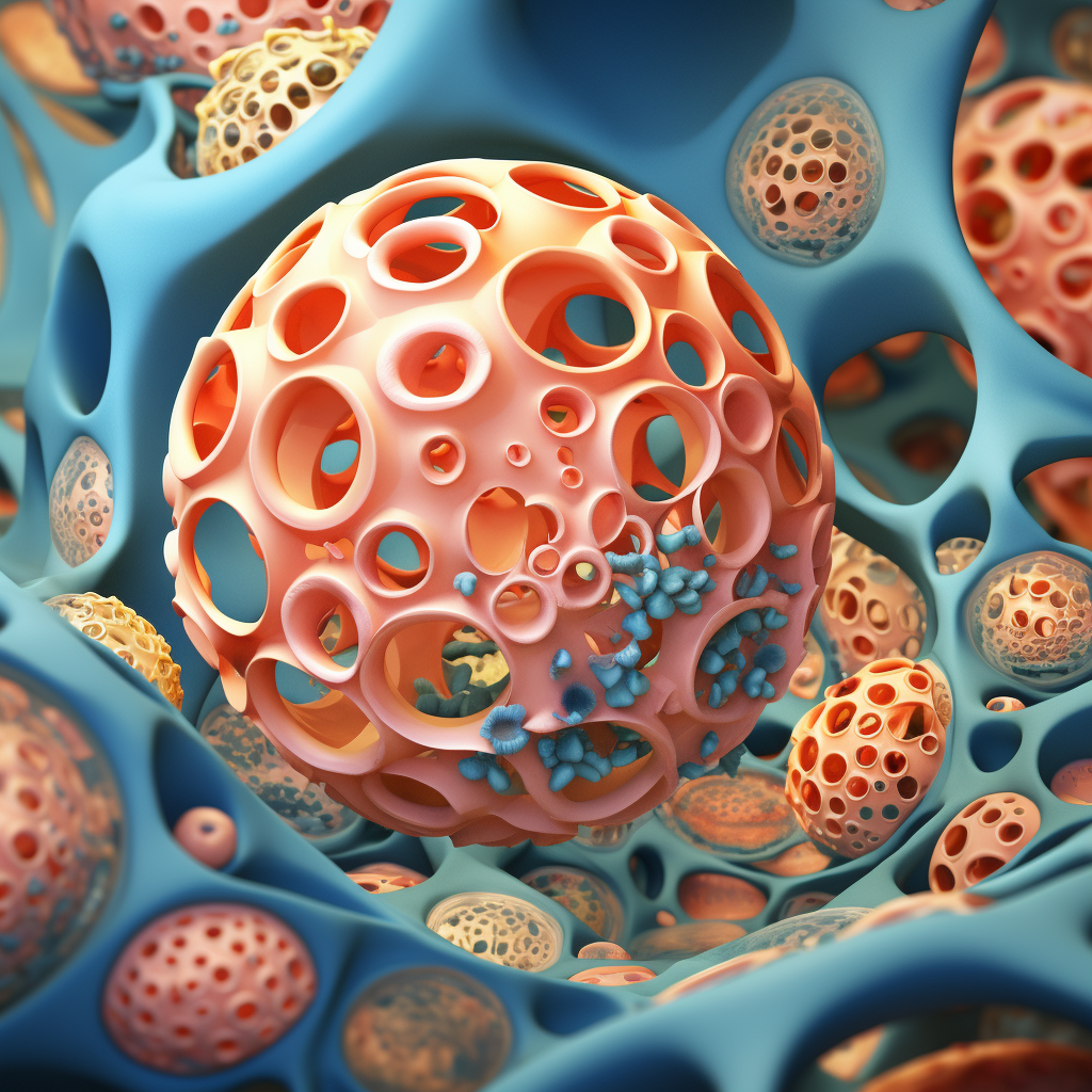 Illustration of realistic animal fat cells