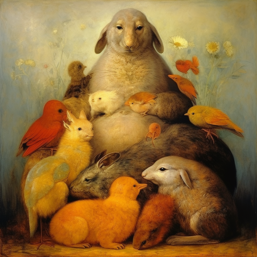 Artistic Animals Piled Up