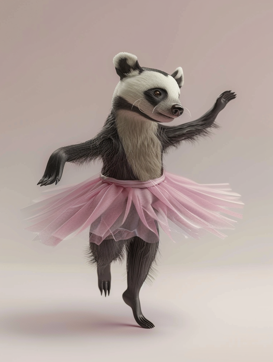 Badger in 3D ballet costume