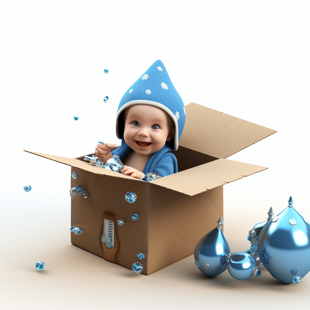 Animated 3D baby with valuables