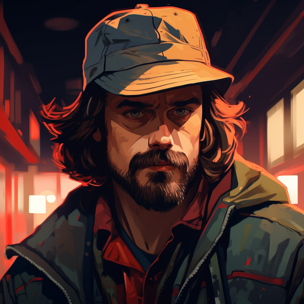 Anime-style Stranger Things Hopper artwork