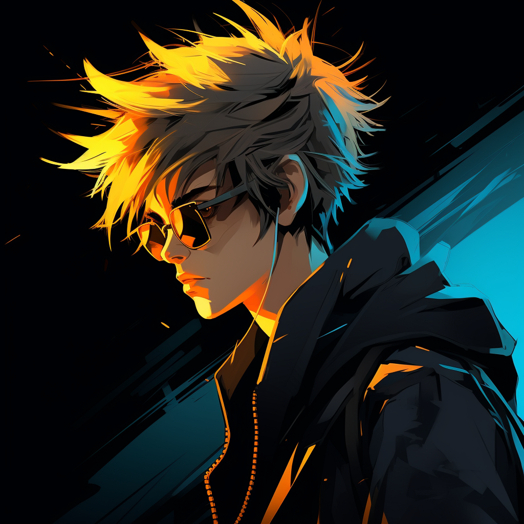 Stylish Anime Boy with Cool Hair and Glasses