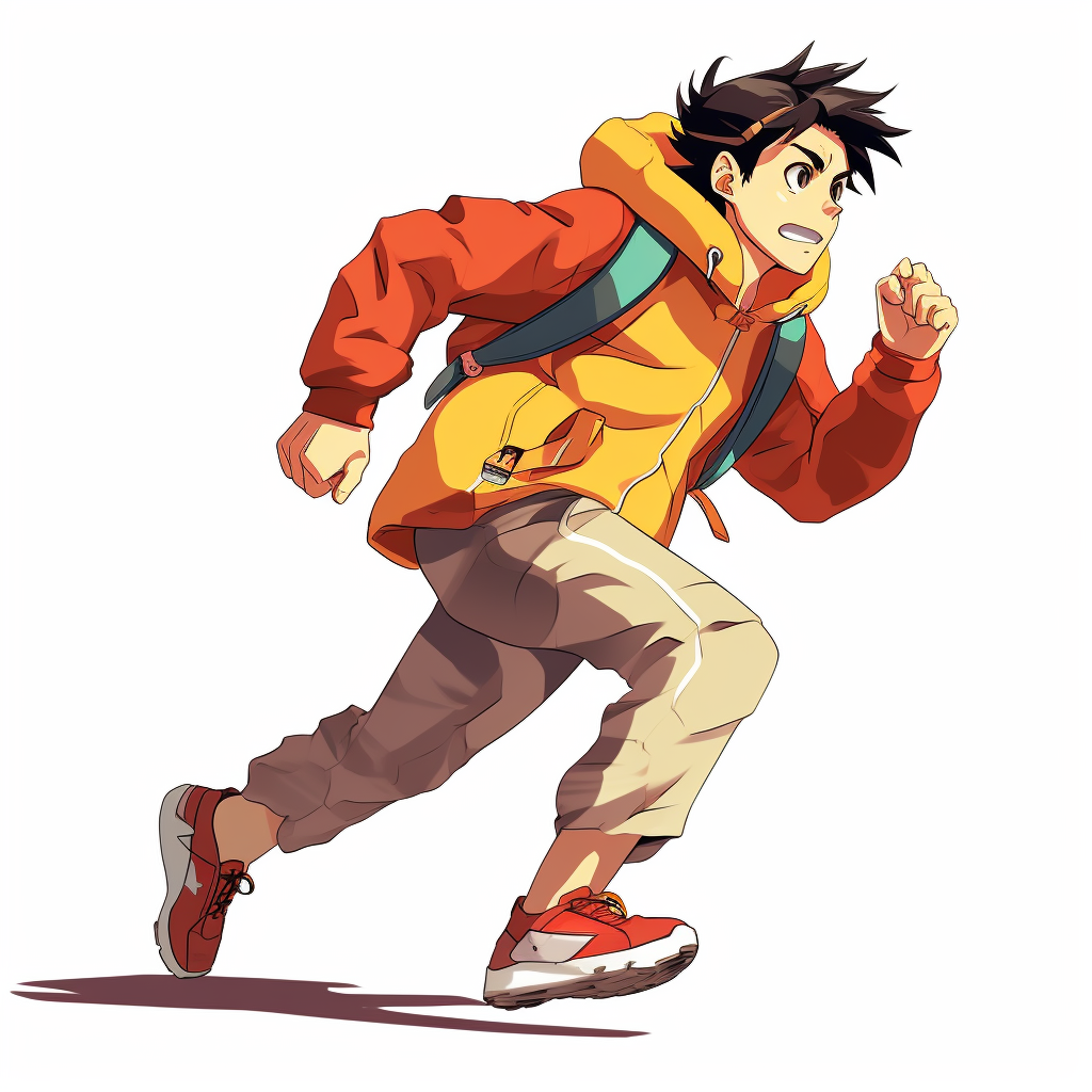 Anime Character Running in Sneakers