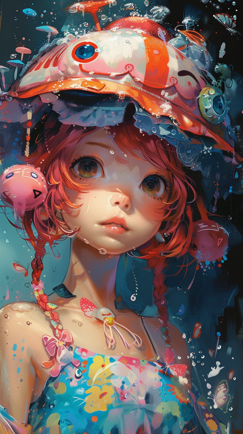 Anime-inspired art with vibrant colors and dynamic characters