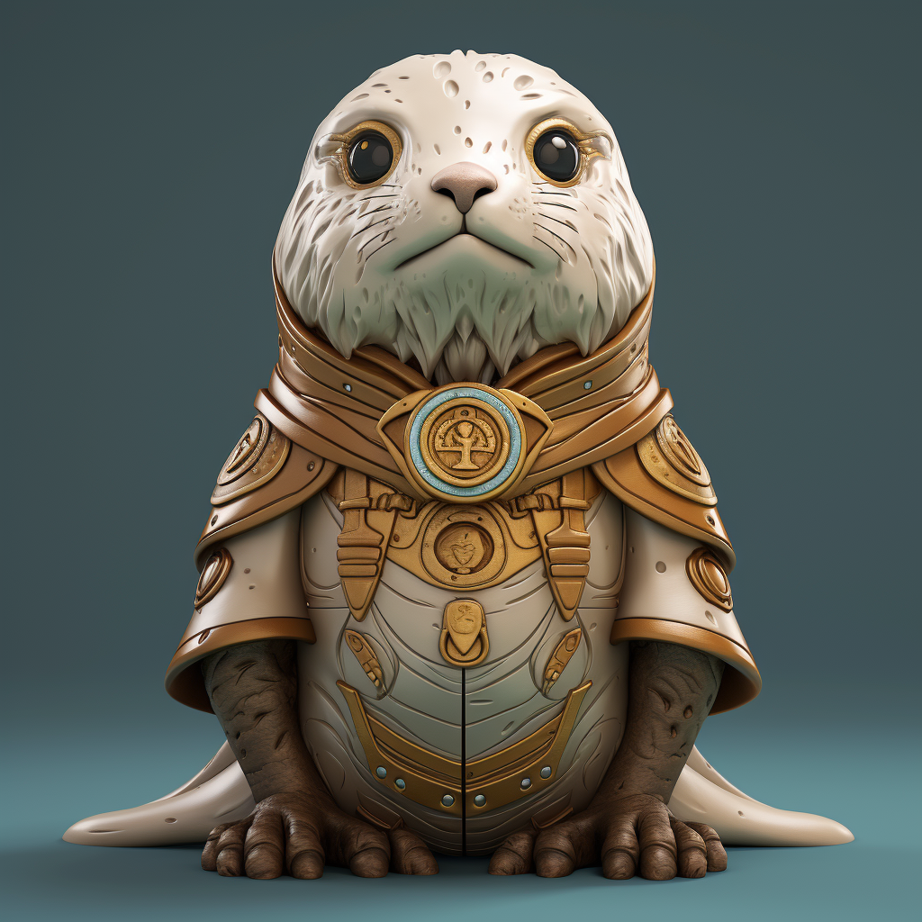 Cute anime seal guardian protecting