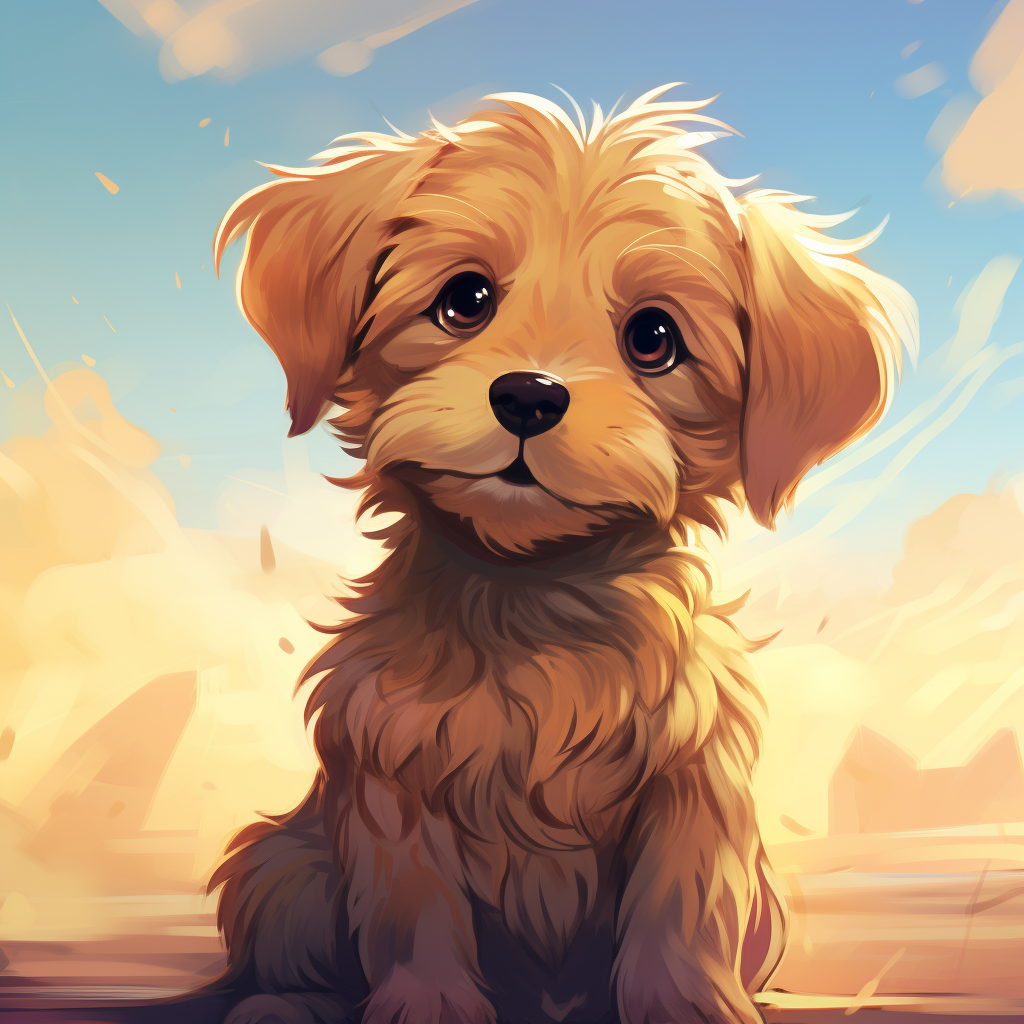 Adorable anime puppy illustration