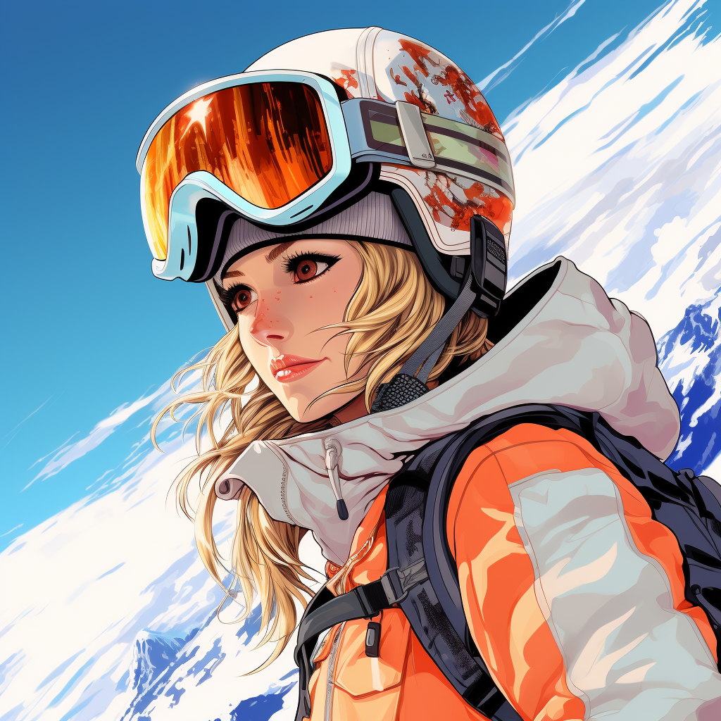 Anime Style Snowboarder Girl Portrait