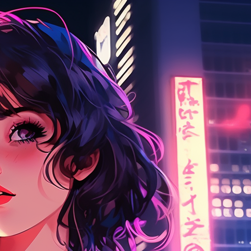 Sensual anime girls in 80's fashion streetwear