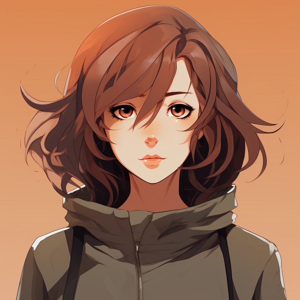 Anime Female Character Frontal View Illustration