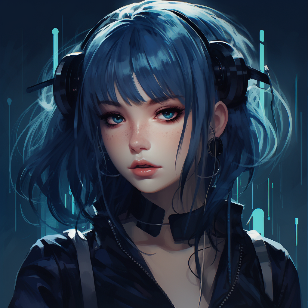 Anime girl in cyberpunk style