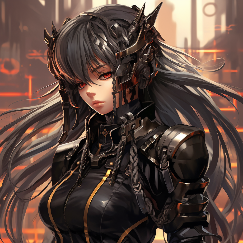 Anime girl in leather armor