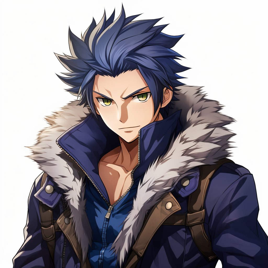 Anime man with spiky hair