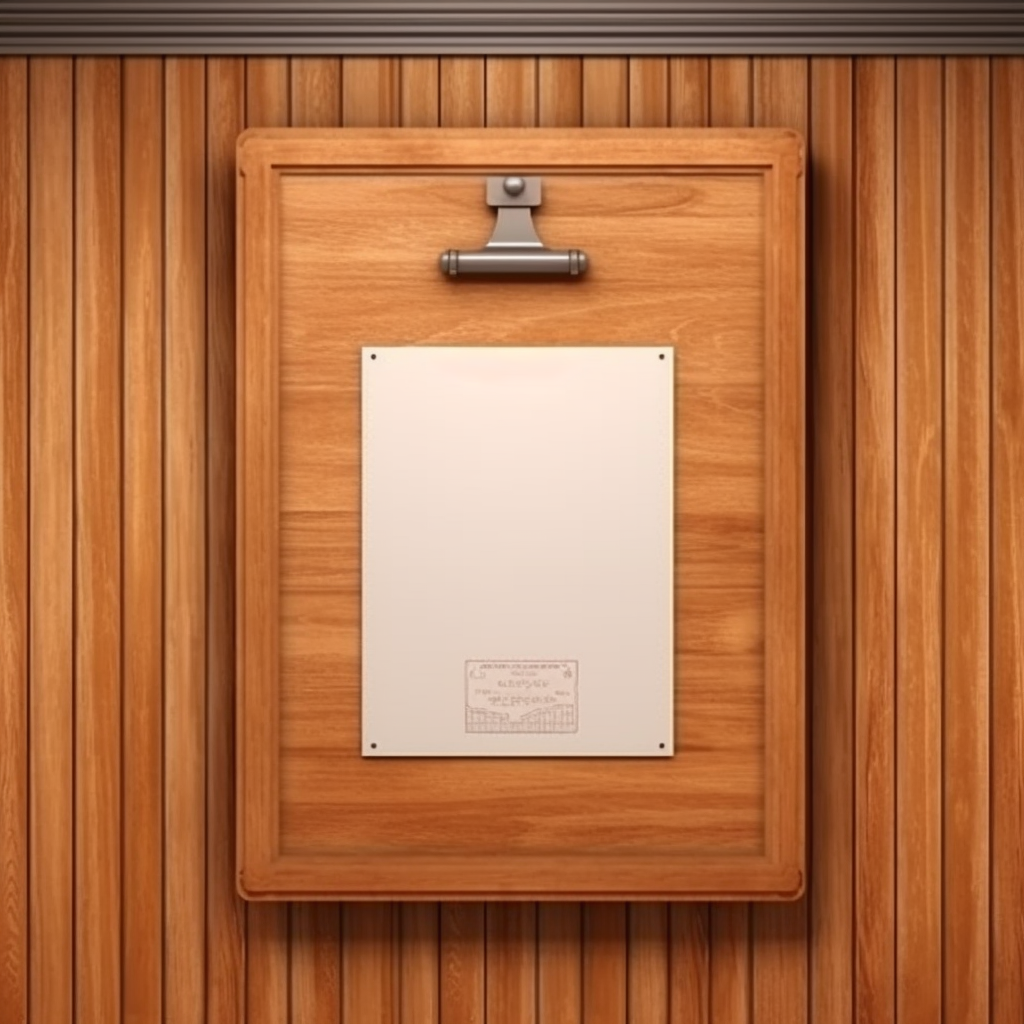 Anime notice board with blank parchment