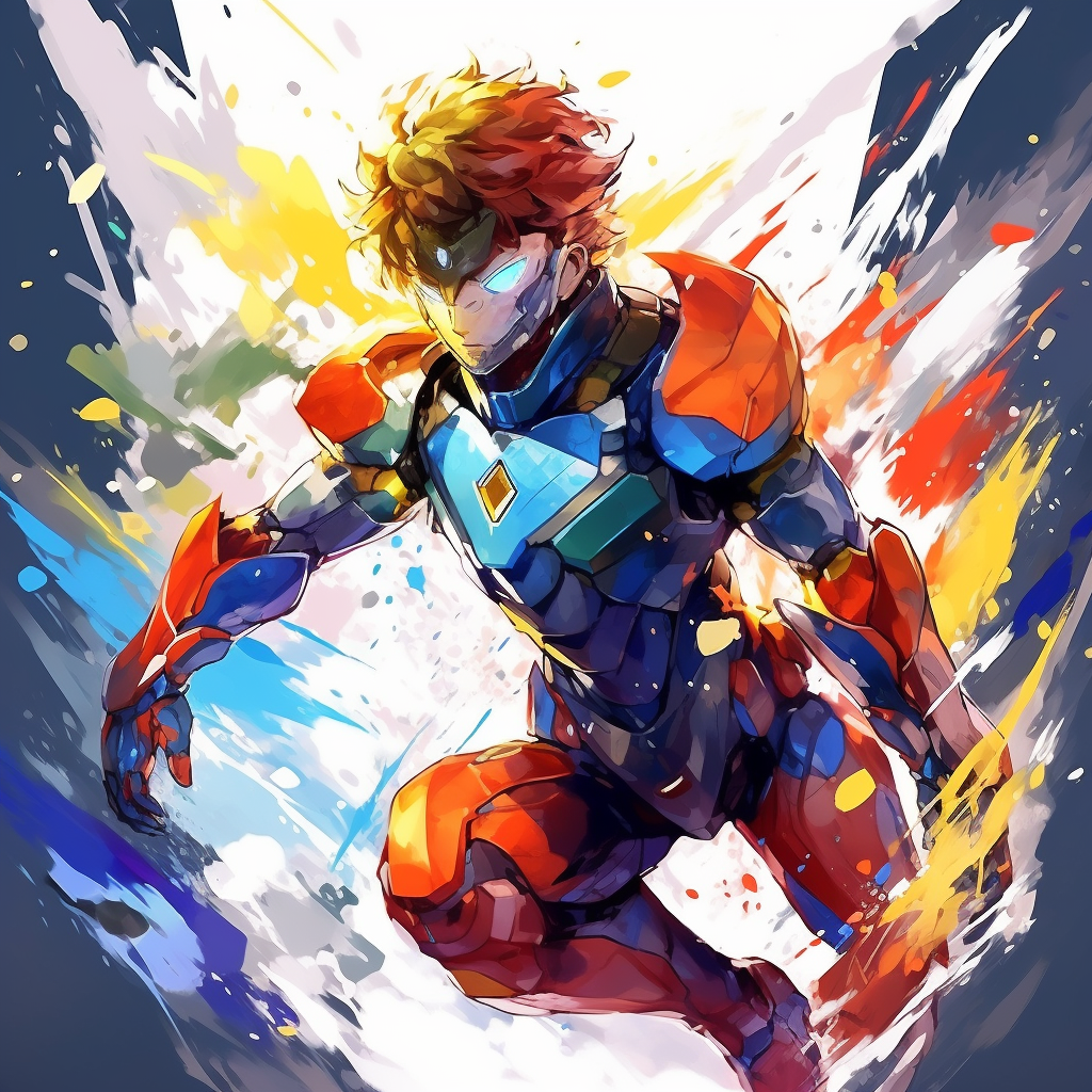 Vibrant Space Knight Anime Character