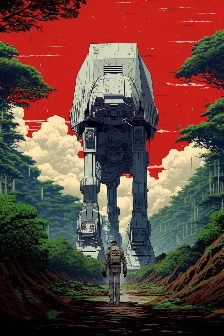 Anime Stormtrooper at AT-AT