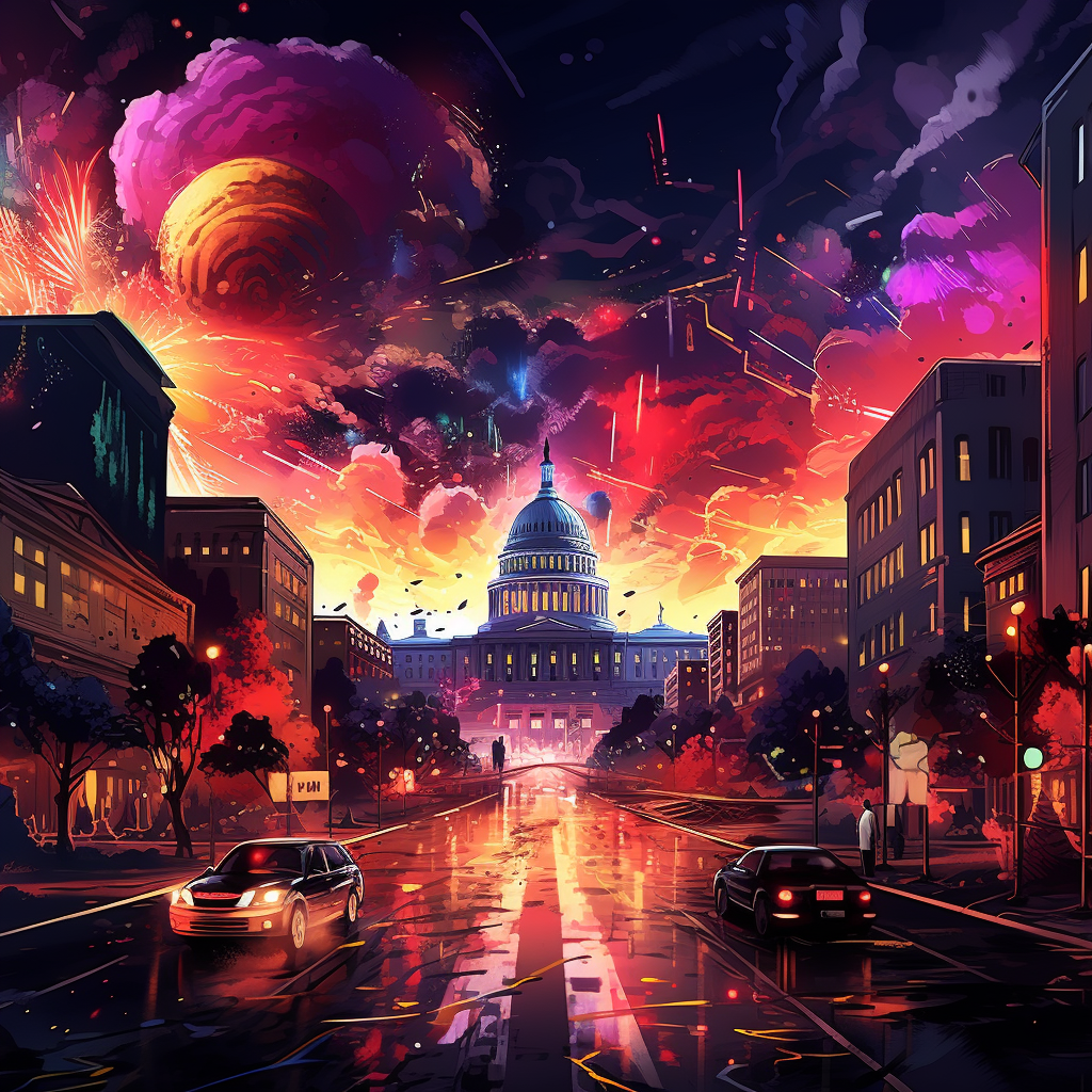 Anime Washington D.C. Cityscape Art