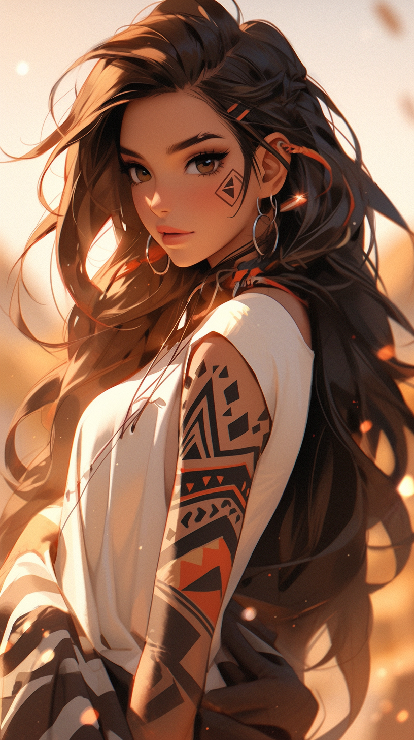 Young Anime Woman with Long Brown Hair  ?