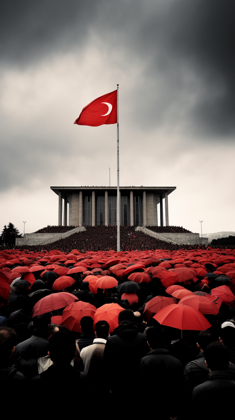 Crowd paying respect at Anıtkabir