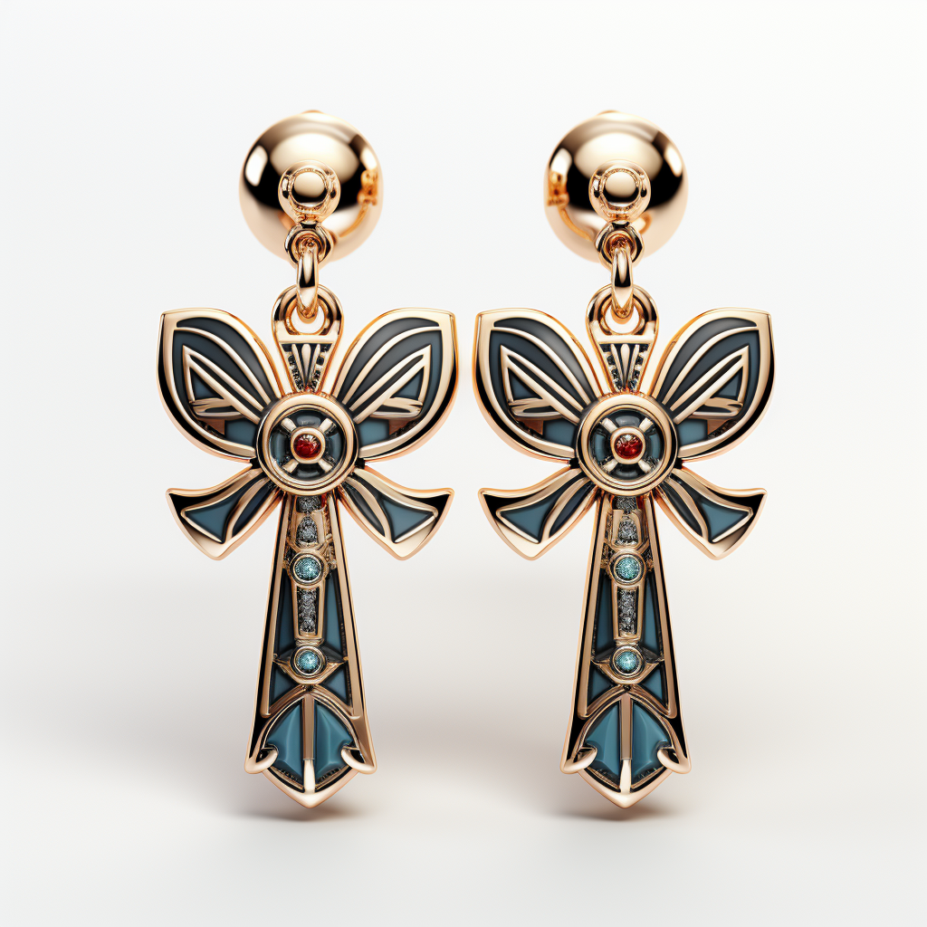 Gold Ankh Symbol Earrings, Fashion Accessories