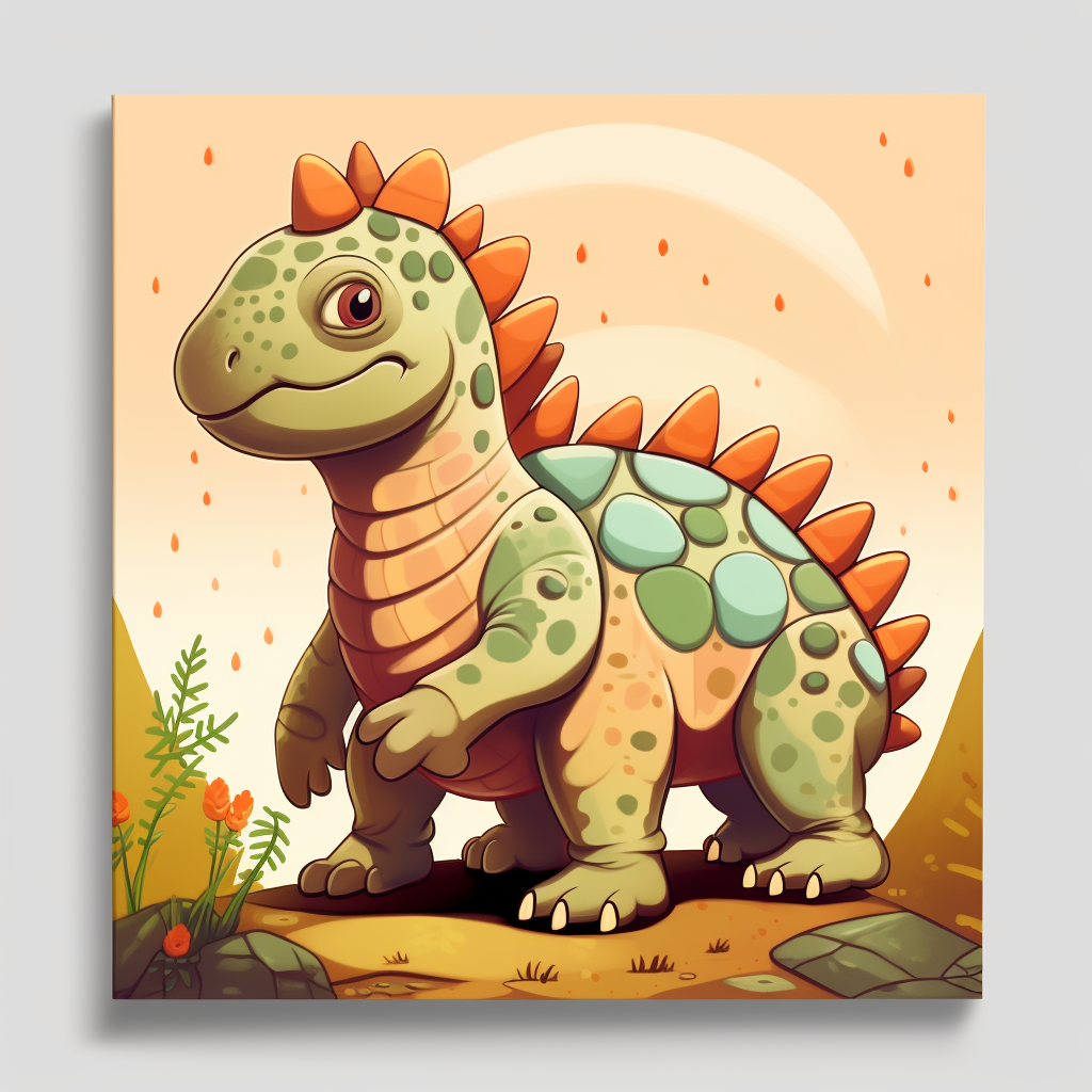 Cartoon Ankylosaurus for Kids