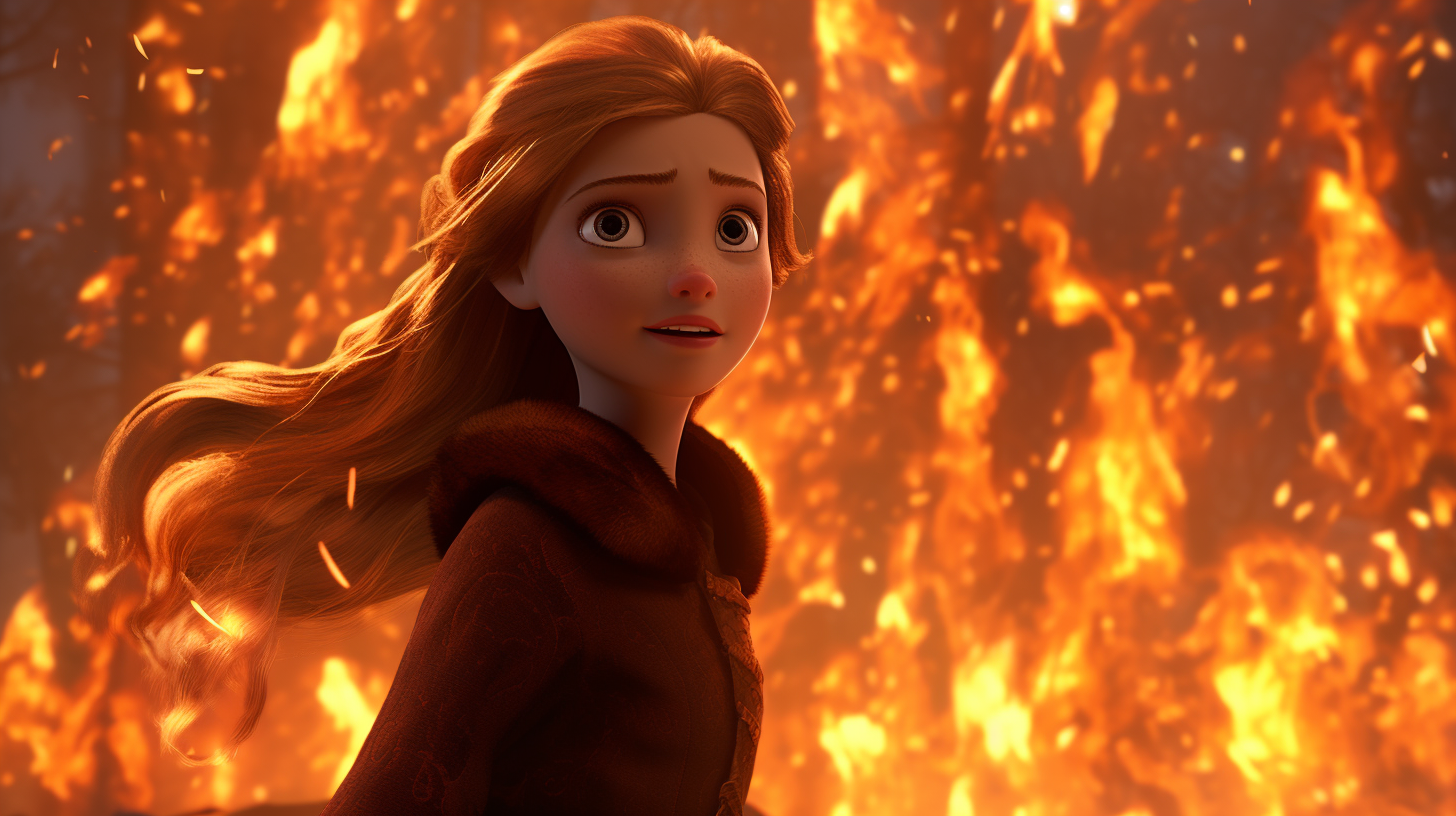 Anna from Frozen Hidden in Flames