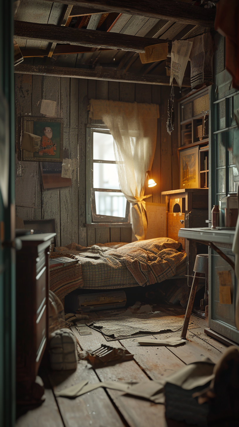 Anne Frank's ramshackle hiding place interior