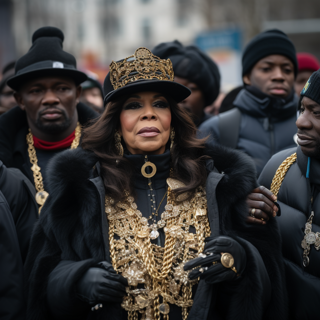 Anne Hidalgo as a glamorous RAP queen