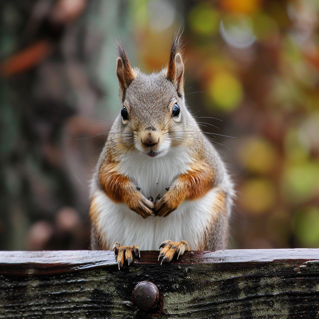 Annoyed squirrel looking for something