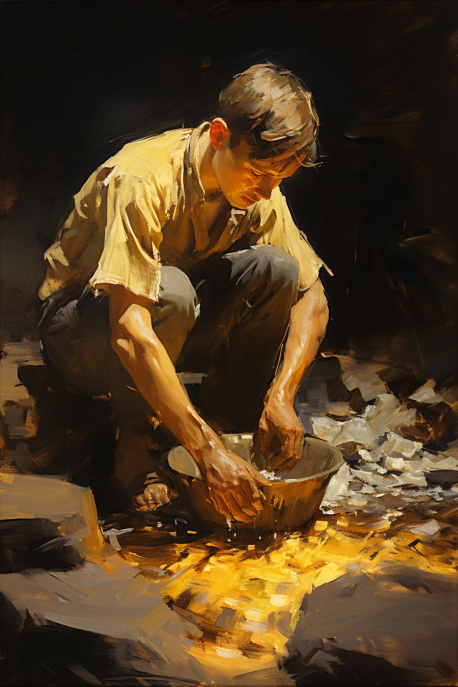 Gold Panning by Anselmo Ballester