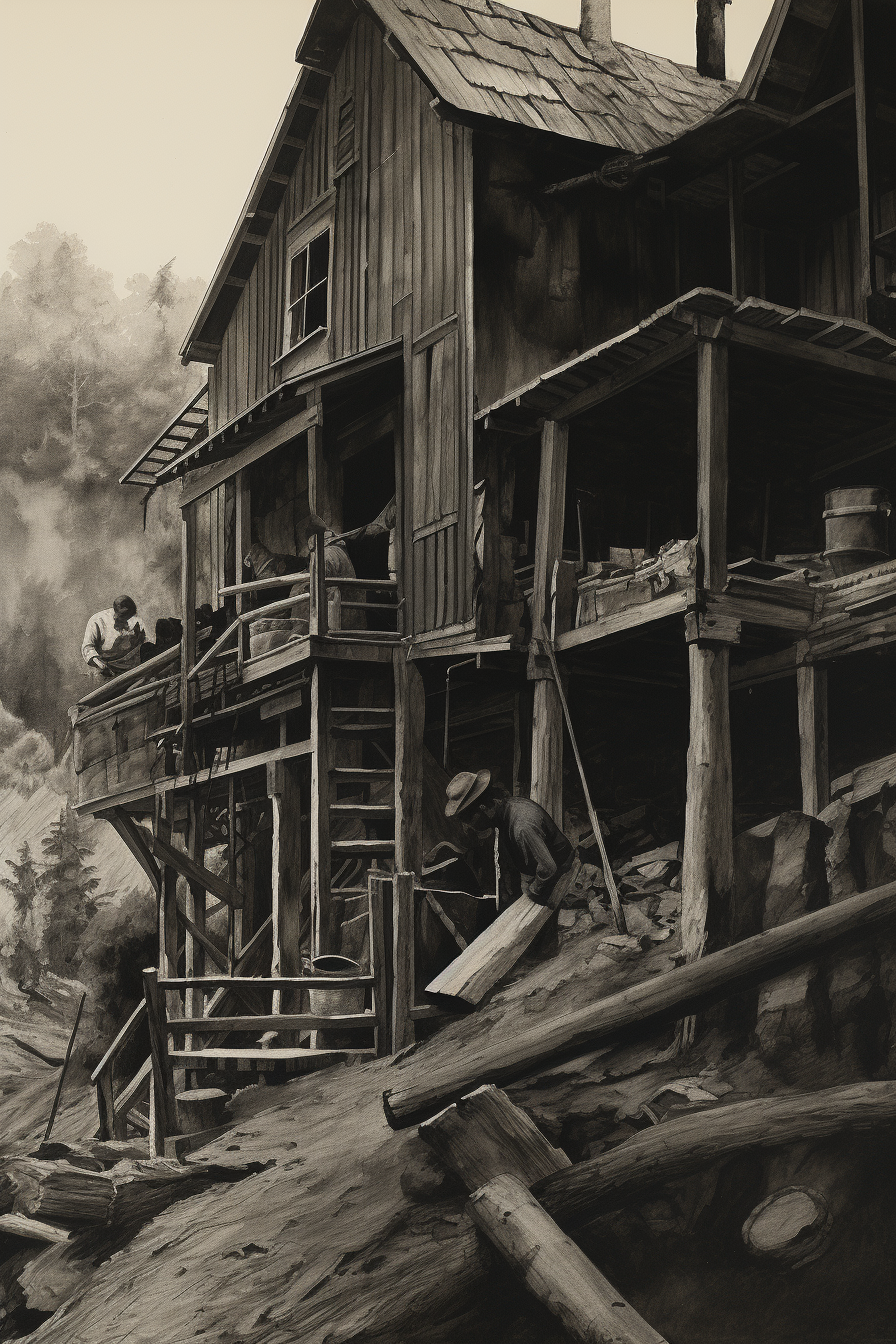 Anselmo Ballester logging camp painting