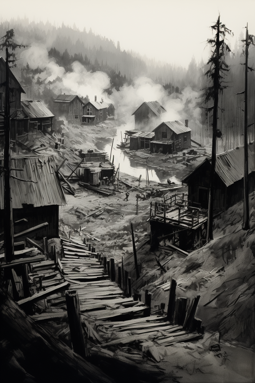 Anselmo Ballester's 1890s Logging Camp painting