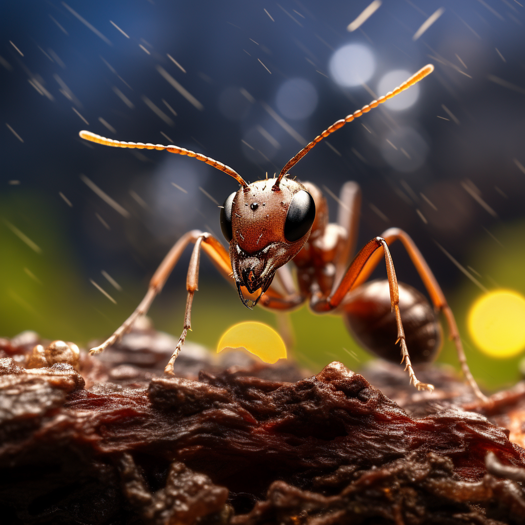 Ant struck by lightning