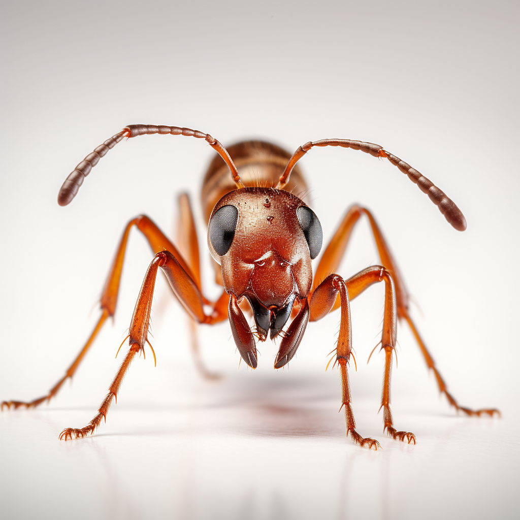 Ant on Grey Background