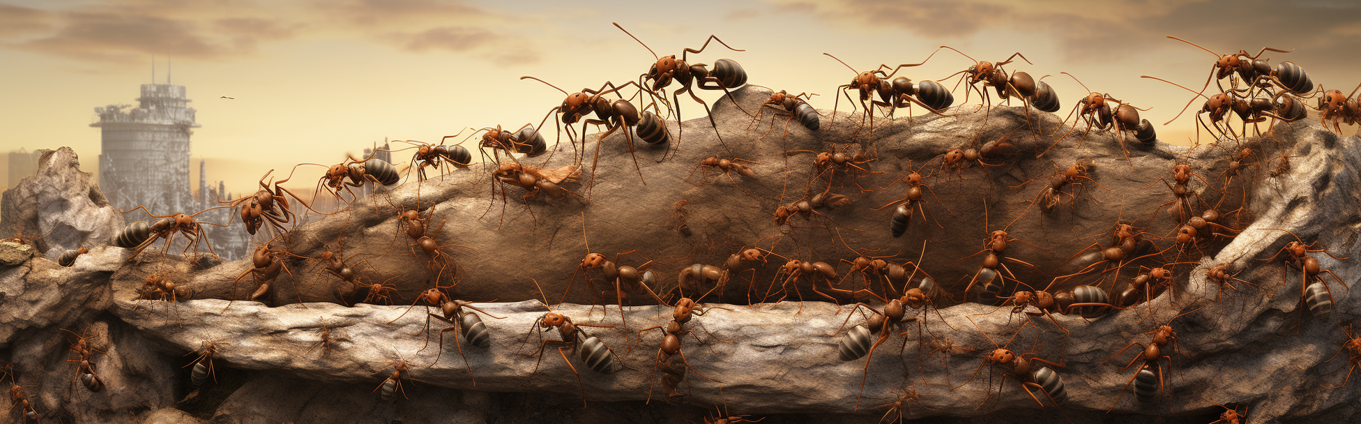 Ants living as humans