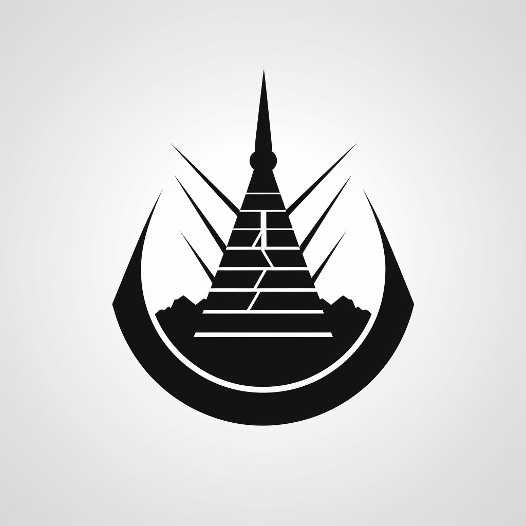 Antenna symbol logo in black and white