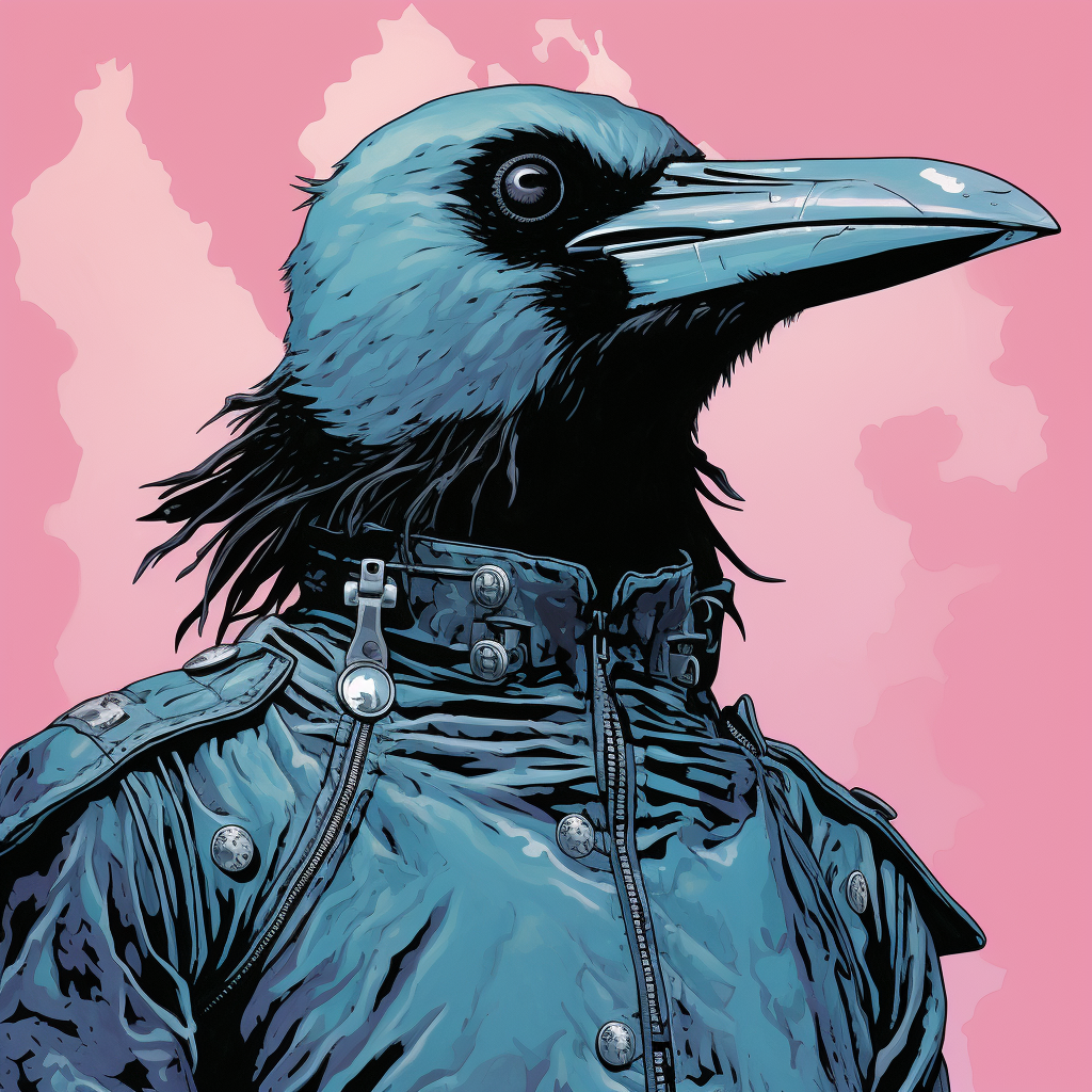 Crow in Black Outfit - Katsuhiro Otomo Style