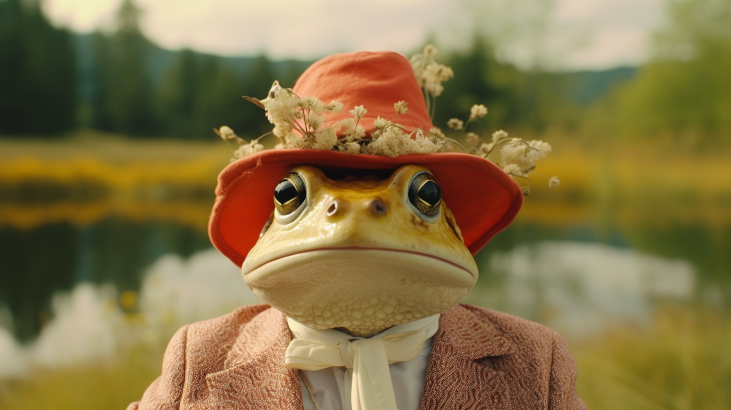 Cute toad with fancy hat