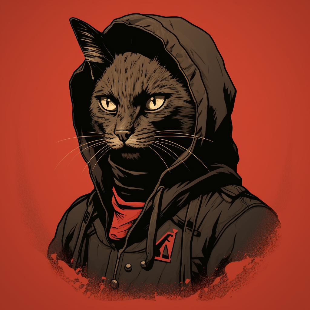 A powerful Antifa cat