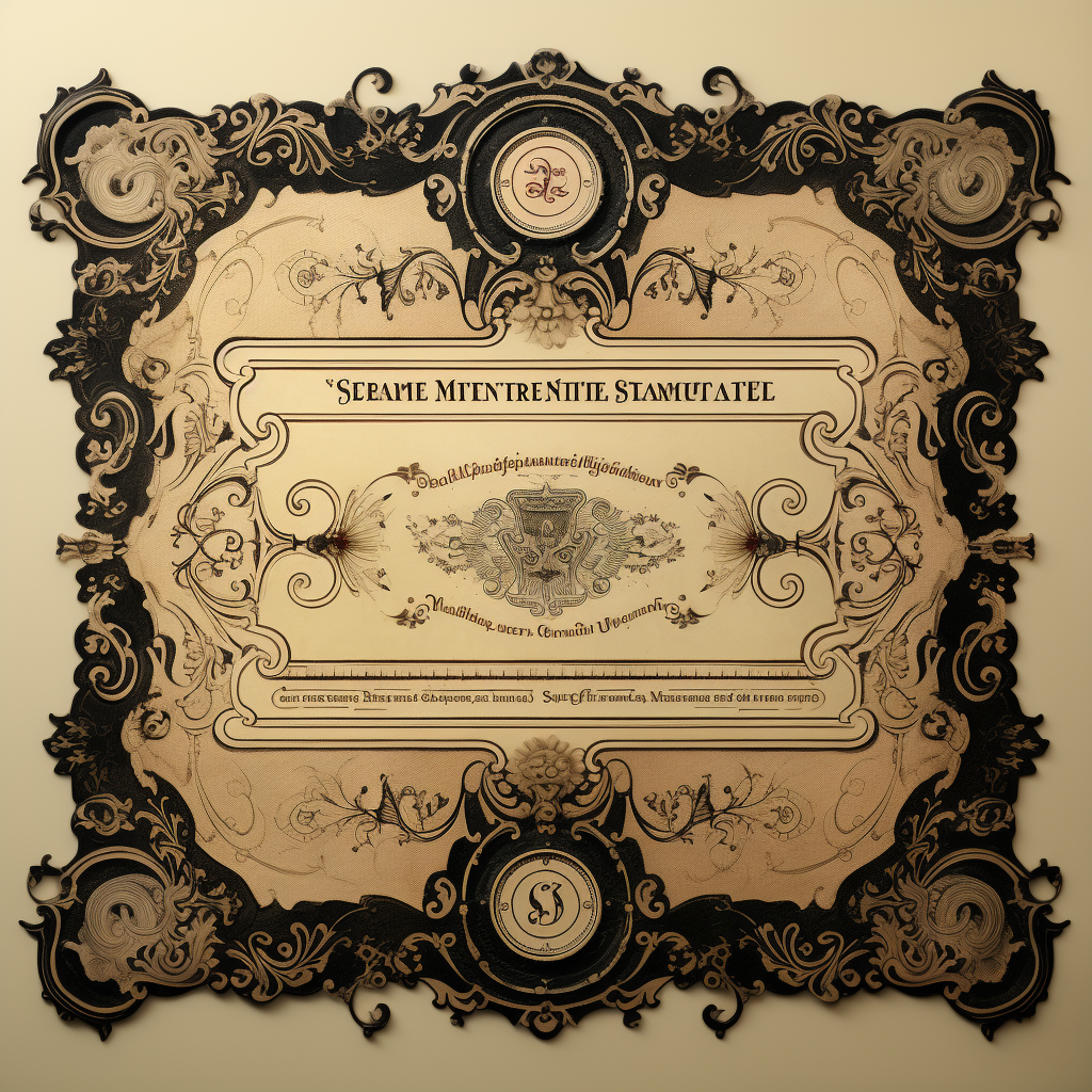 Antique certificate border design