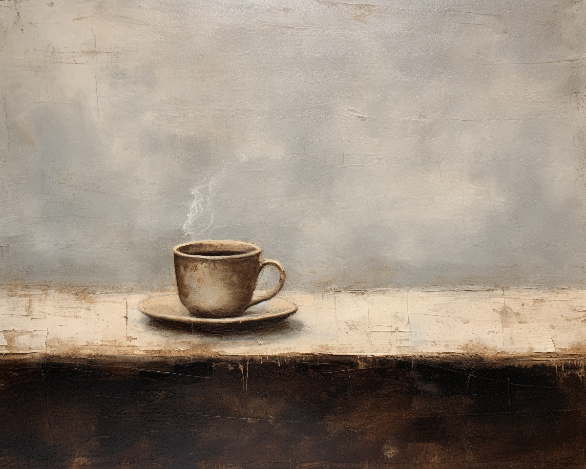 Antique coffee still life painting