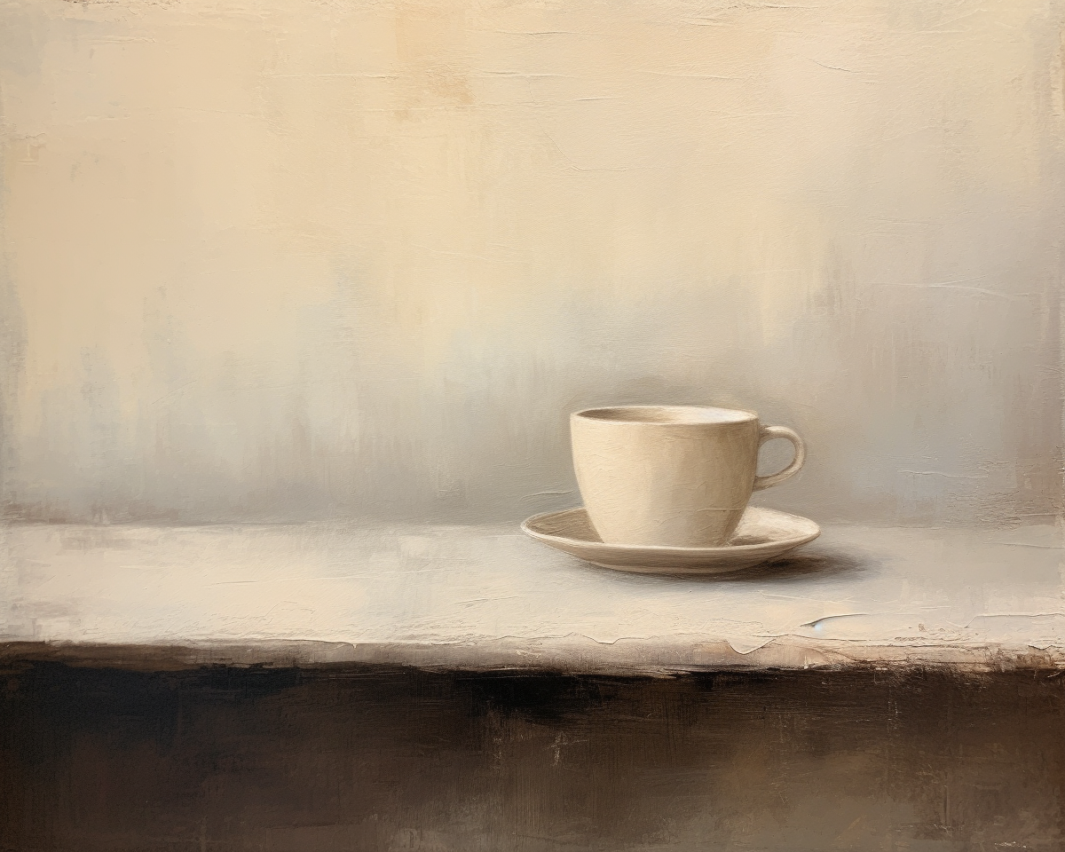 Minimal Winter Still Life with Coffee