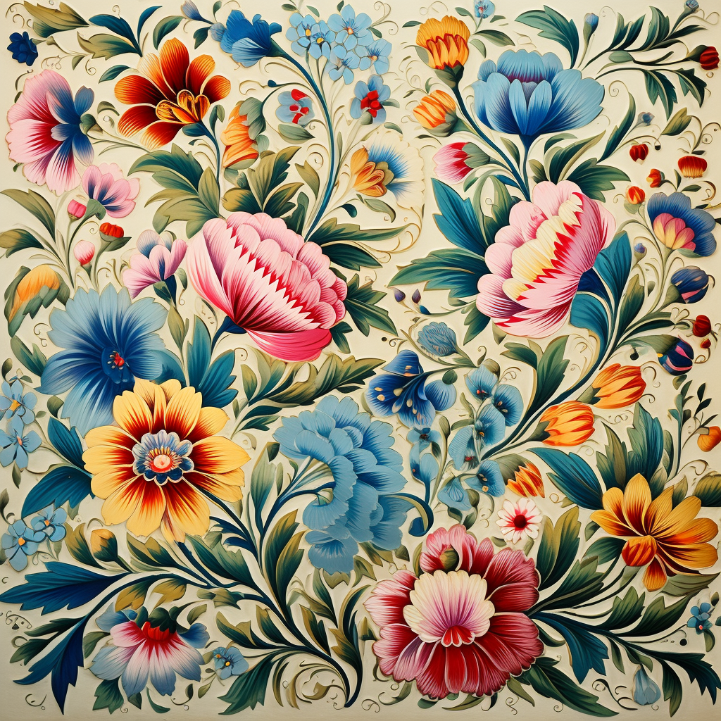 Antique Russian Floral Pattern