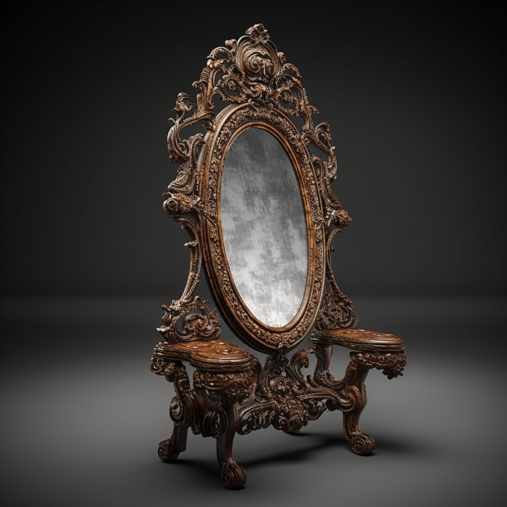 Antique stand up mirror image