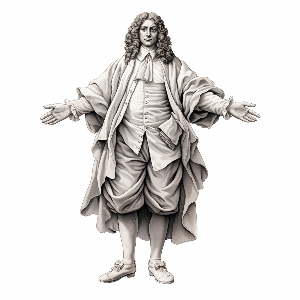 Antonie van Leeuwenhoek in Line Art