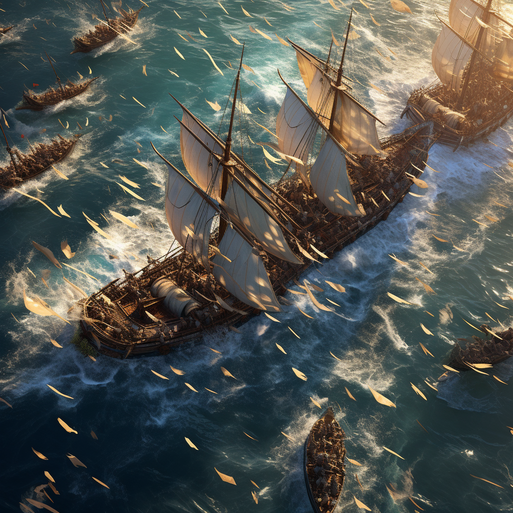 Antony's fleet battling on deck